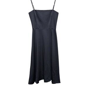 Laundry By Shelli Segal Black Sleeveless Spaghetti Strap Midi Dress Women's Size